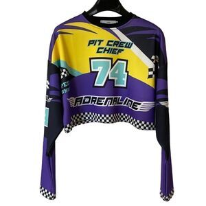 Adika NWT Women’s Purple Pit Crew Chief Cropped Sweatshirt